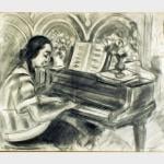Woman playing a piano.